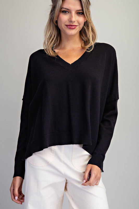 Relaxed Fit Sweater In Black