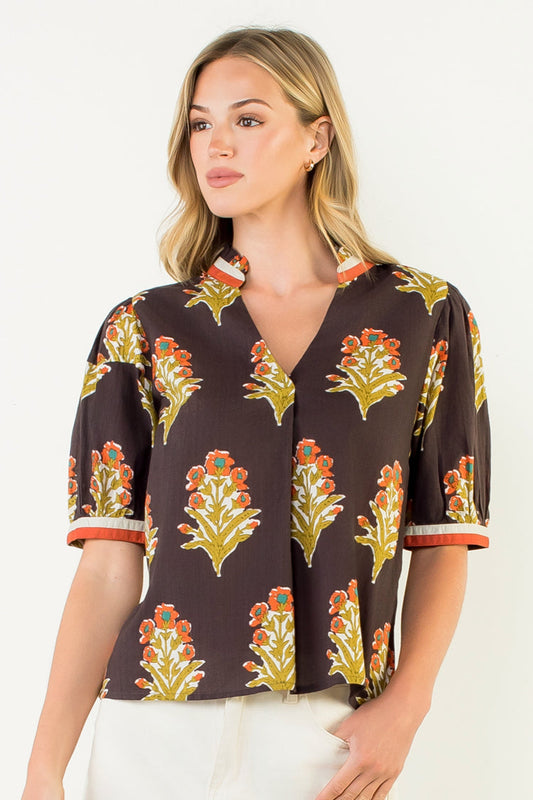 Fall Floral Detail Top