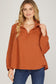 Long Sleeve Gauze Top in Rust