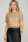 Crochet Pearl Beaded Top In Gold