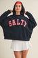 Salty Oversized Mock Neck Sweatshirt In Navy