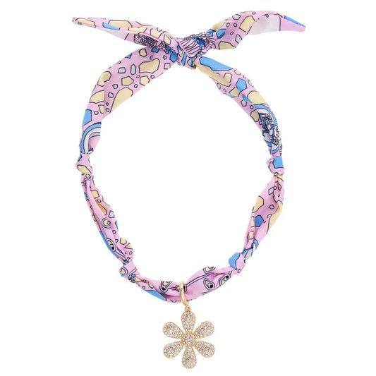 Scarlett Pave Daisy Scarf Necklace