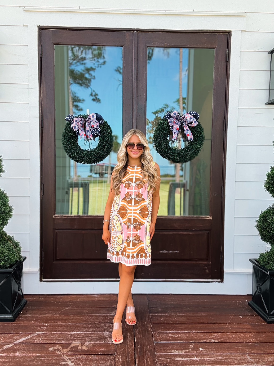 Seaside Mosaic Shift Mini Dress