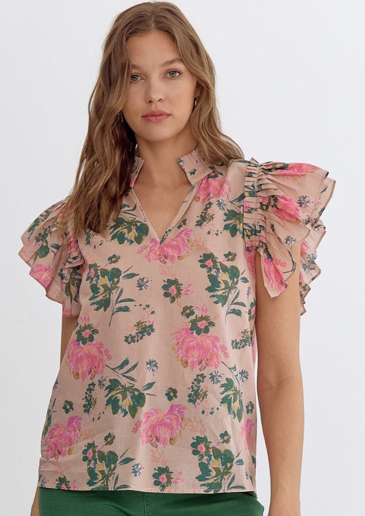 Secret Garden Ruffle Sleeve Top