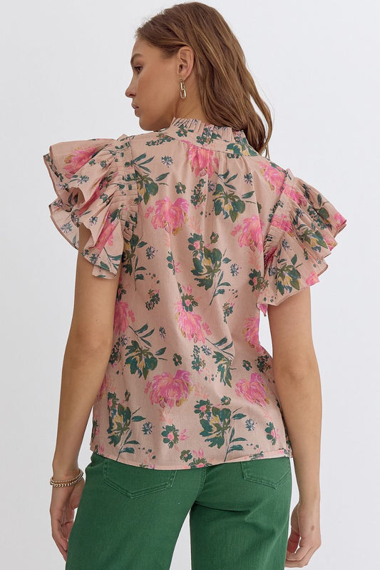 Secret Garden Ruffle Sleeve Top