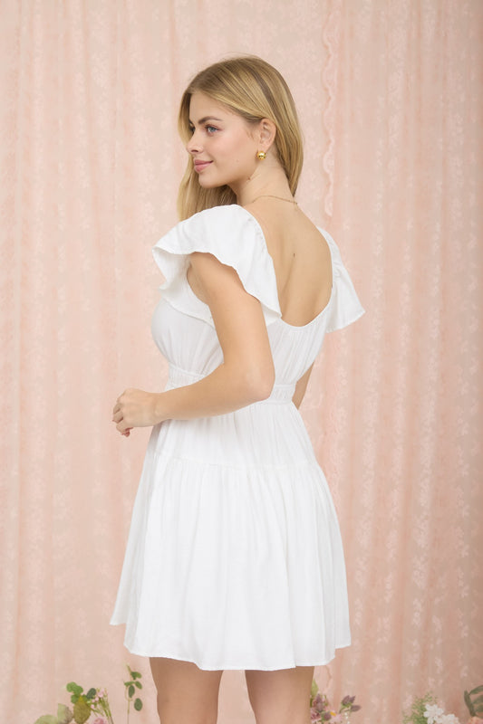 Show Out Mini Dress In White