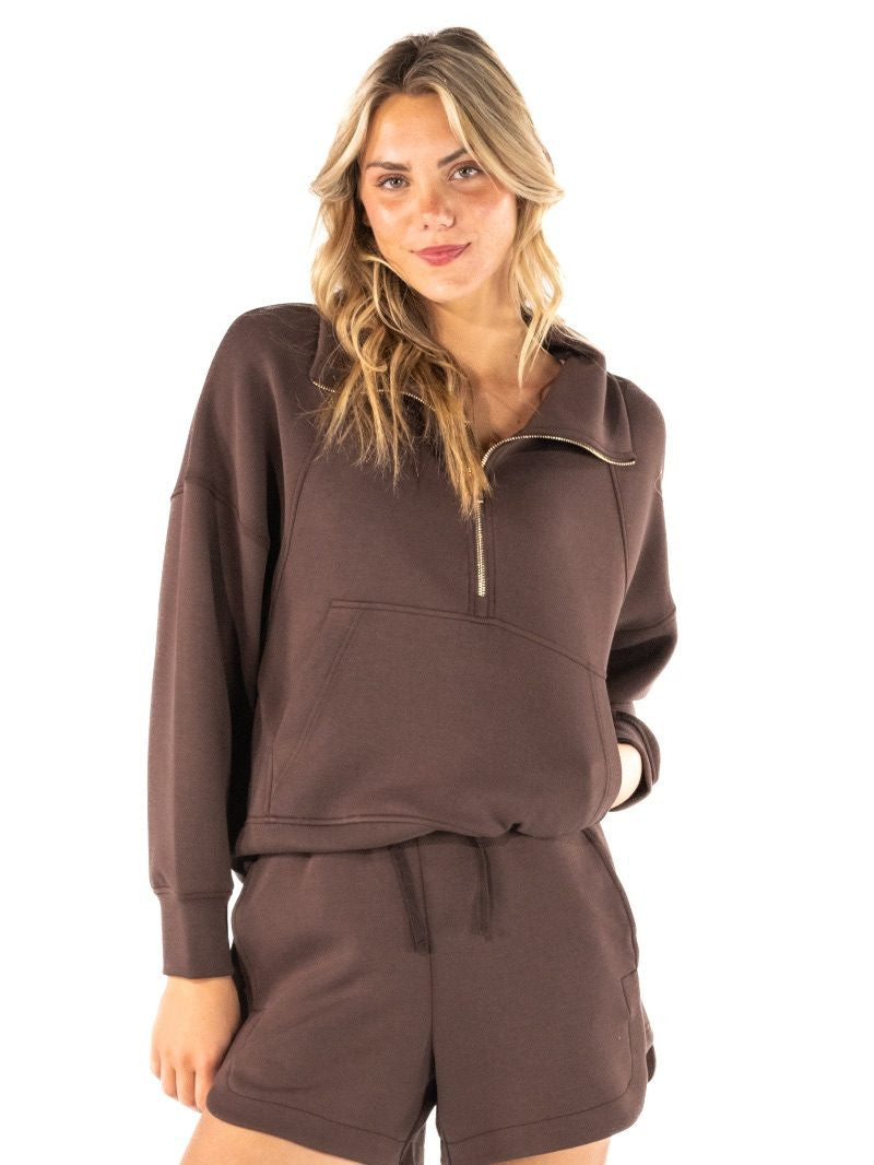 Simply Southern Long Sleeve Lounge Wear Set In Coffee