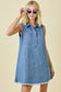 Sleeveless Denim Mini Shirt Dress