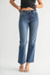Slim Cropped Bootcut Jeans In Dark