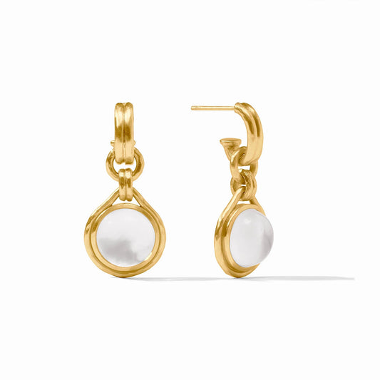 Julie Vos Solara Hoop & Charm Earring In Iridescent Clear Crystal