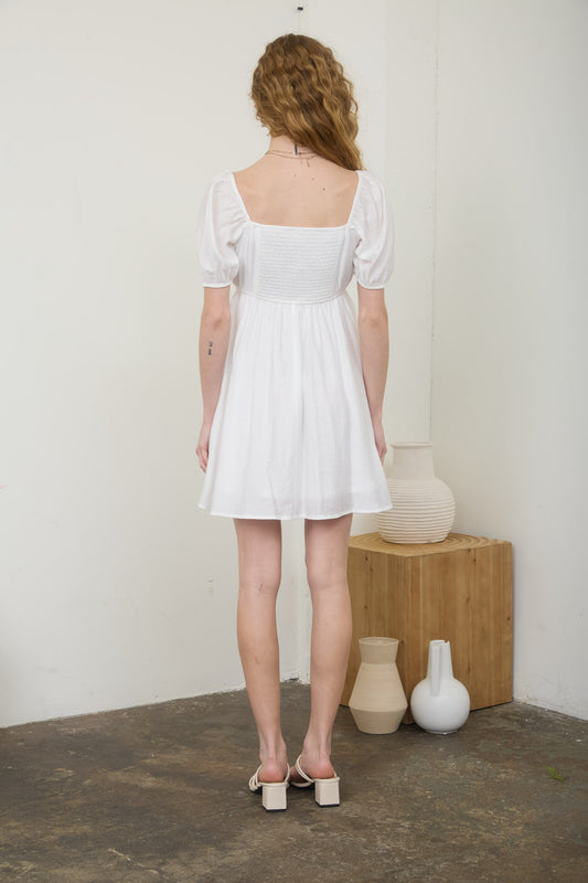 Southern Girl Mini Dress In White
