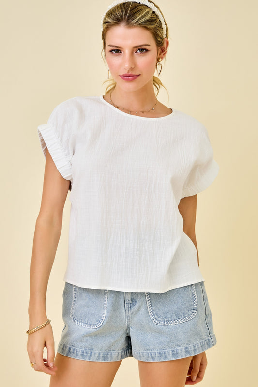 Spring Season Cotton Top In White