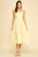 Square Neck A-line Midi Dress in Lemon