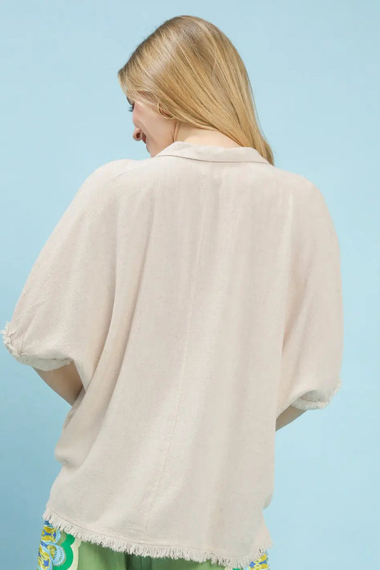 St. Vincent Linen Top In Oatmeal