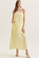 Strapless Eyelet Scallop Hem Maxi in Yellow