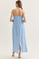 Strapless Eyelet Scallop Hem Maxi in Blue