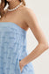 Strapless Eyelet Scallop Hem Maxi in Blue