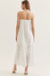 Strapless Eyelet Scallop Hem Maxi in White