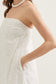 Strapless Eyelet Scallop Hem Maxi in White
