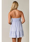 Strapless Lace Trim Babydoll Dress In Blue