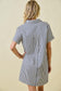 Striped Easy Mini Shirt Dress In Navy