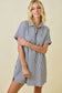 Striped Easy Mini Shirt Dress In Navy