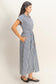 Striped Poplin Belted Shirt Dress With Pockets In Navy