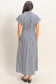 Striped Poplin Belted Shirt Dress With Pockets In Navy
