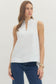 Striped Sleeveless Top In Off White