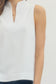 Striped Sleeveless Top In Off White