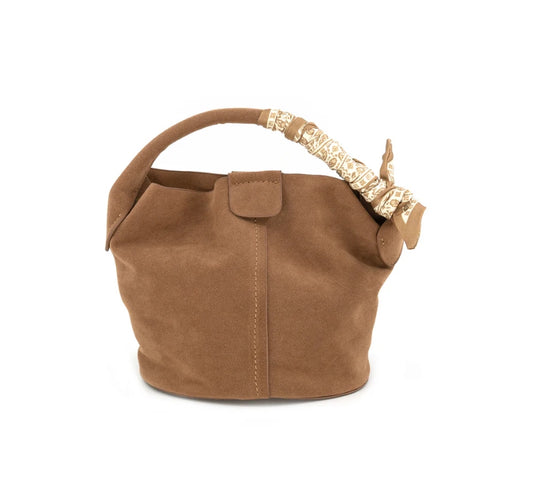 Suede Bucket Bag Small Tan
