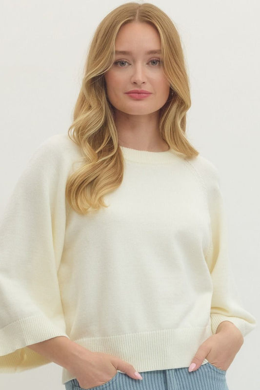 Sunny Days Knit Top In Cream