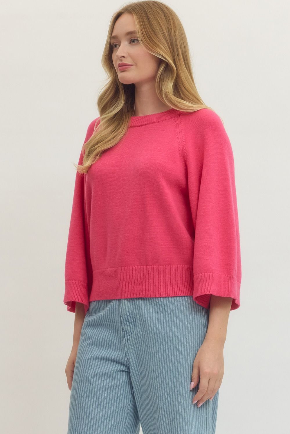 Sunny Days Knit Top In Pink