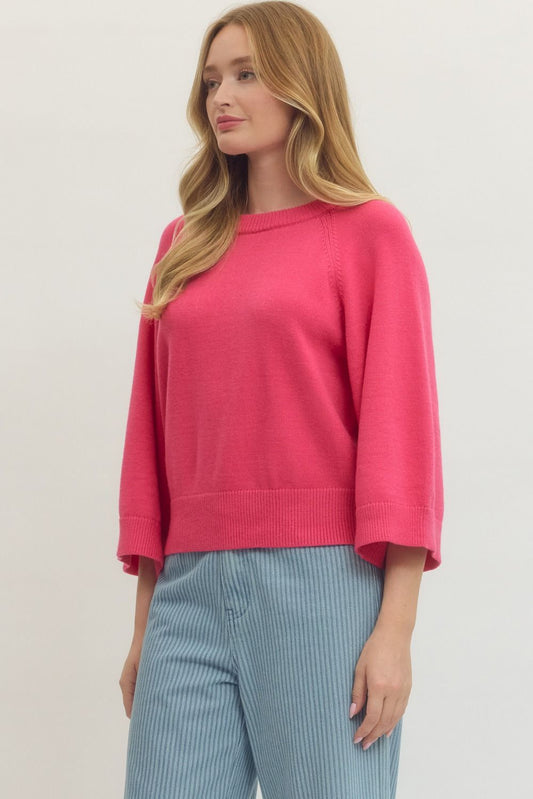 Sunny Days Knit Top In Pink