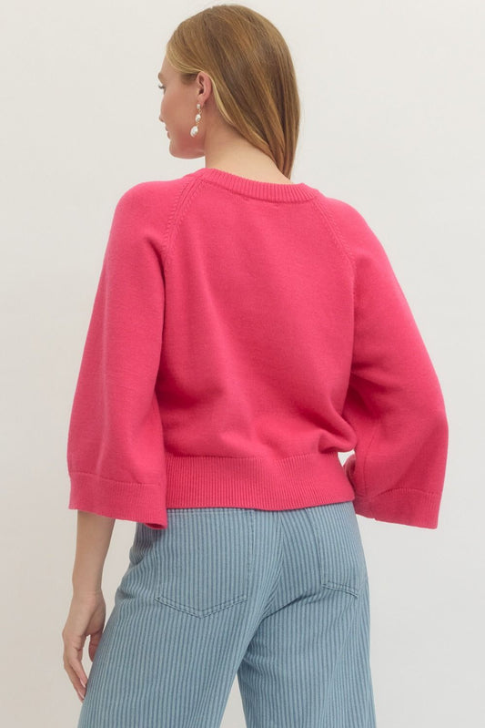 Sunny Days Knit Top In Pink