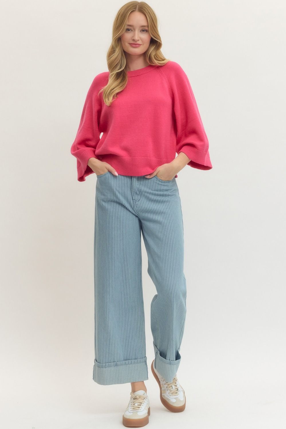 Sunny Days Knit Top In Pink