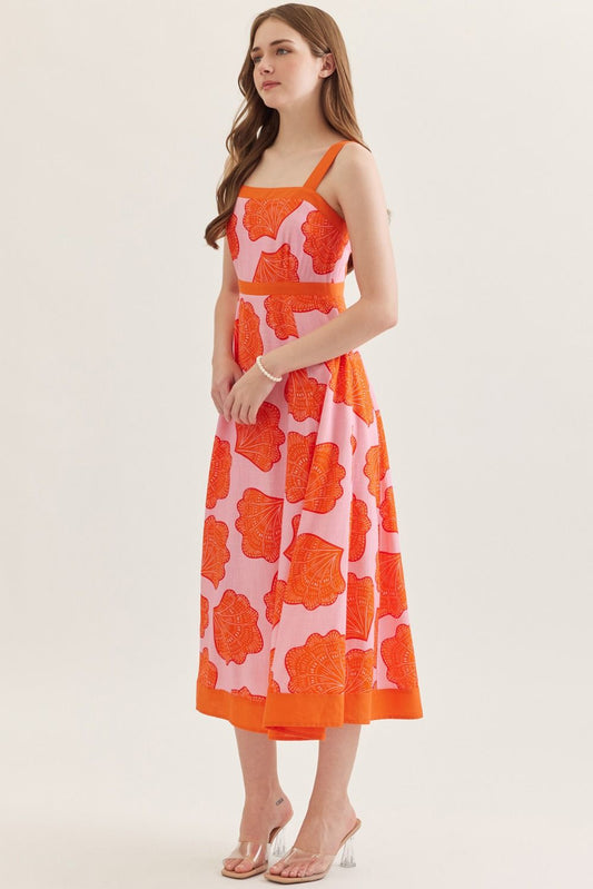 Sunset Shells Midi Dress