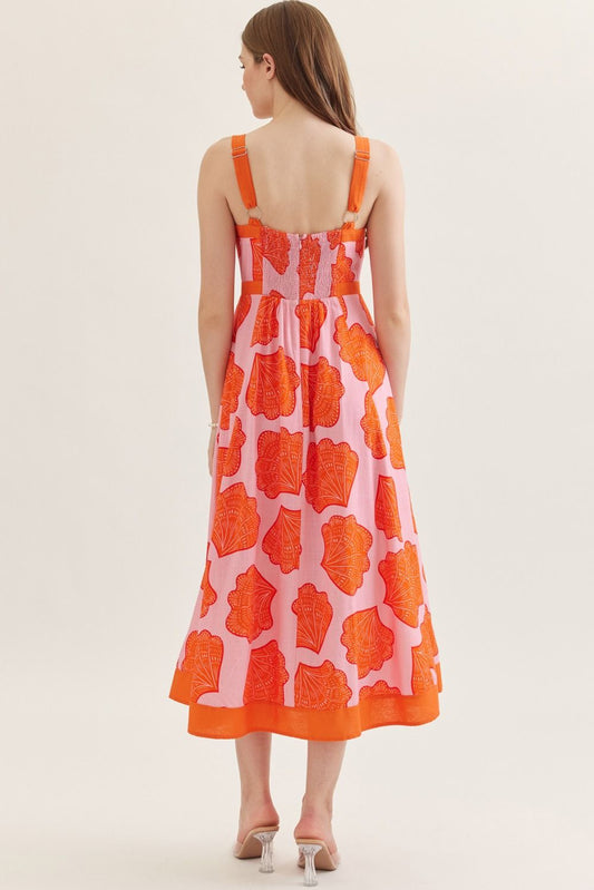 Sunset Shells Midi Dress