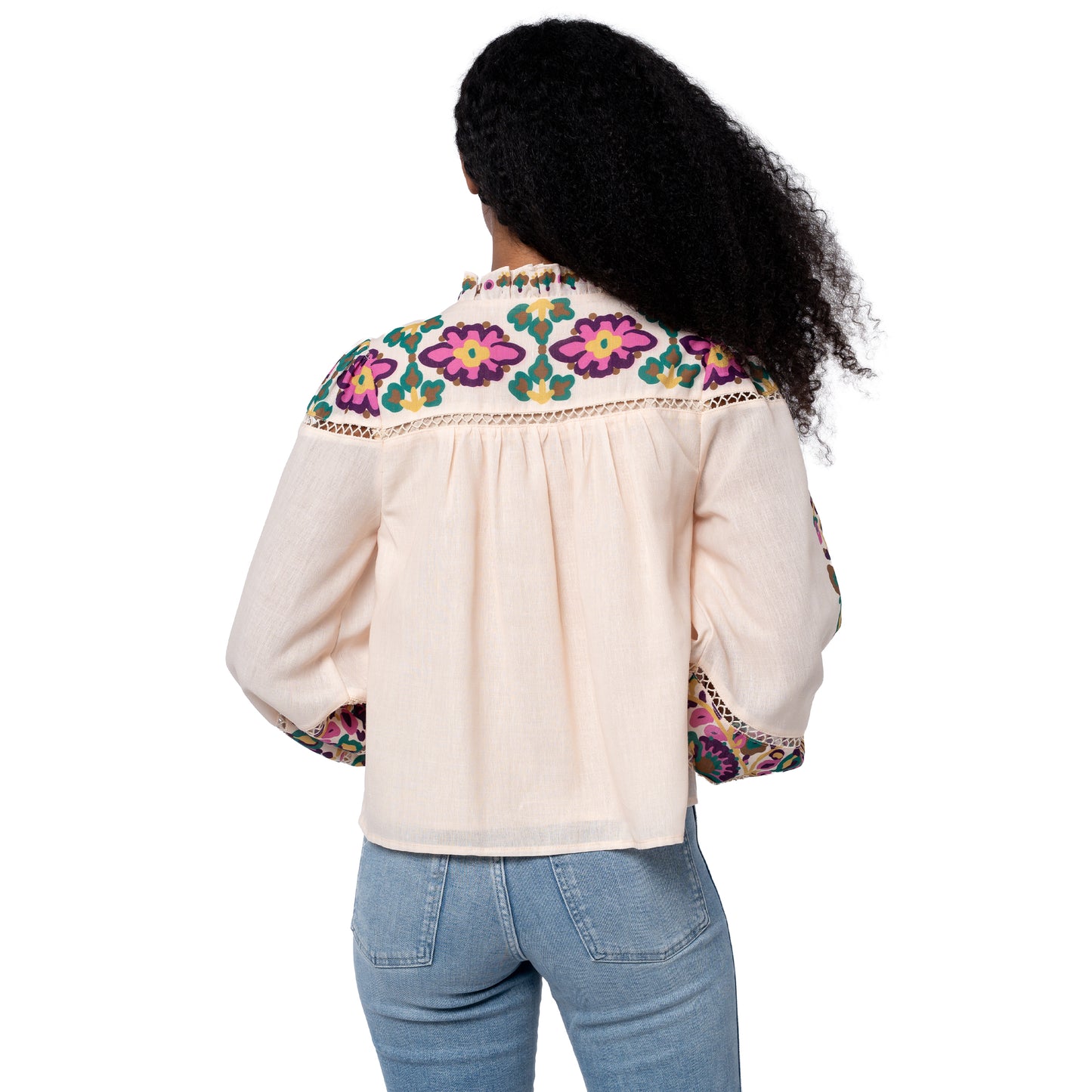 Floral Printed Ruffle Blouse