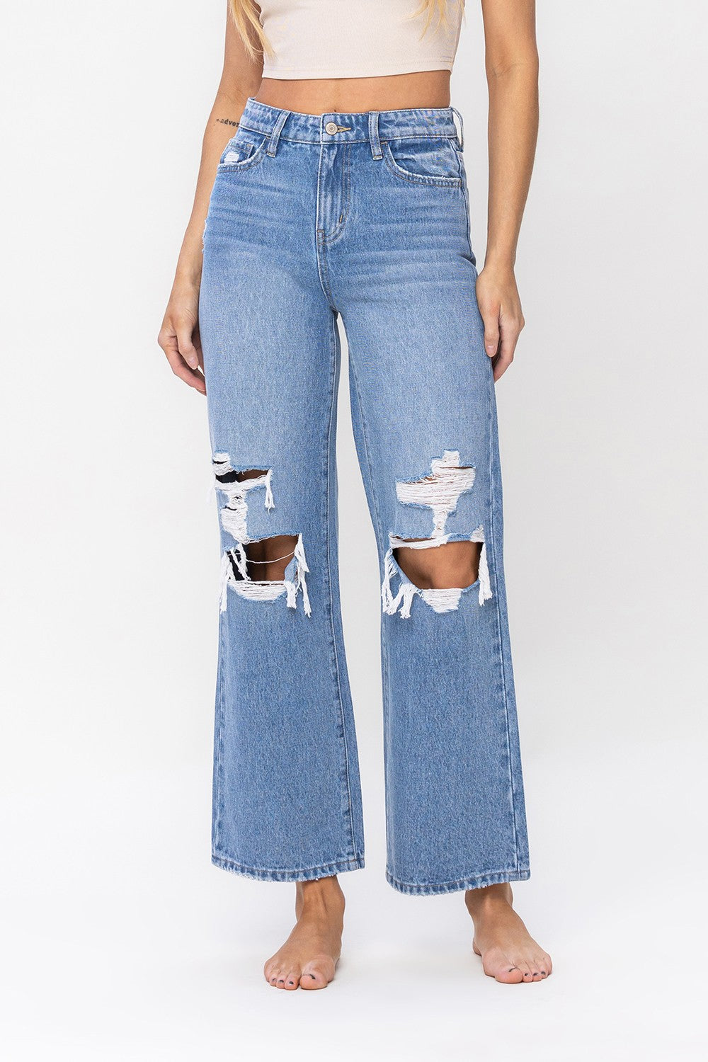 Olivia High Rise Wide Leg Jean in Medium