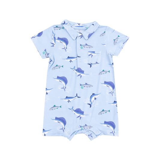Angel Dear Deep Sea Fishing Blue Polo Shortie
