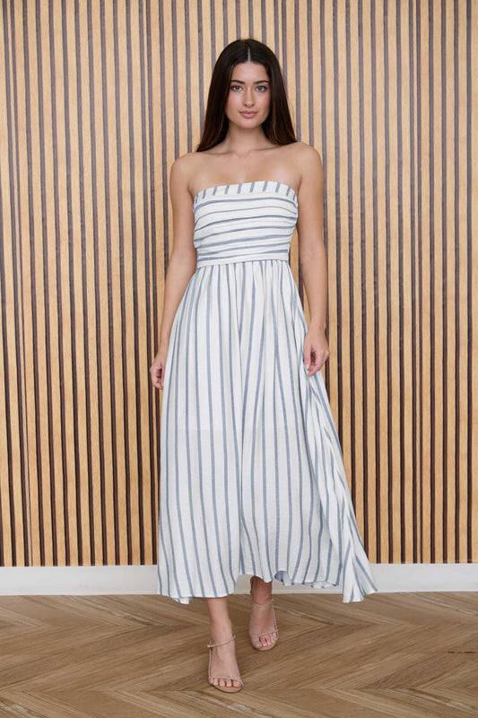 Nautical Vibe Stripe Maxi Dress