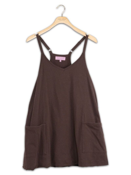 Simply Southern Tara Romper Dress In Coffee