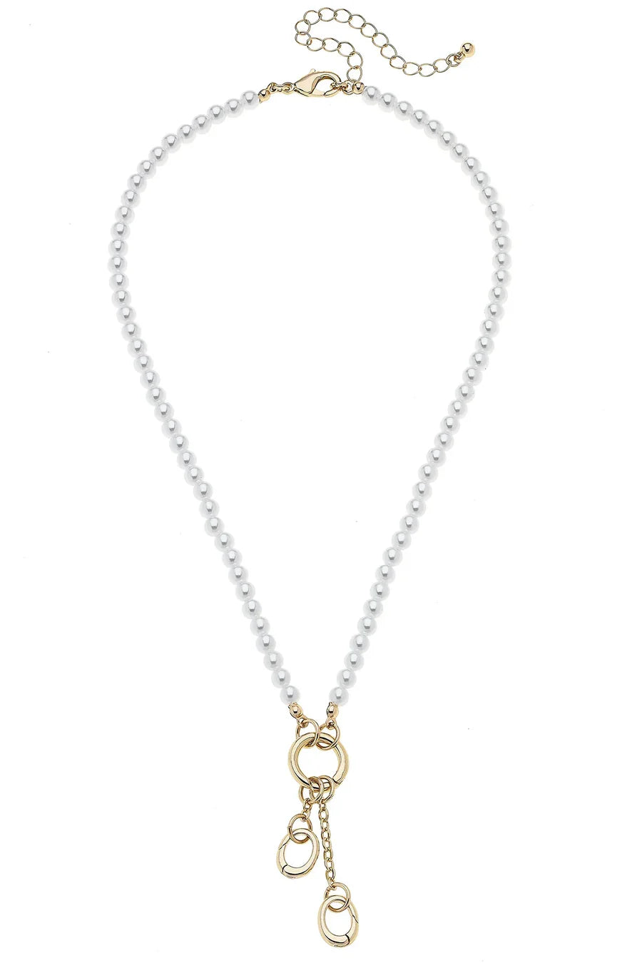 Teddy Pearl Beaded Charm Necklace Base in Ivory