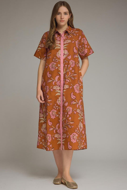 The Harvest Bloom Dress In Rust