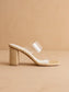 The Francee | Natural Transparent Double Strap Raffia Heel
