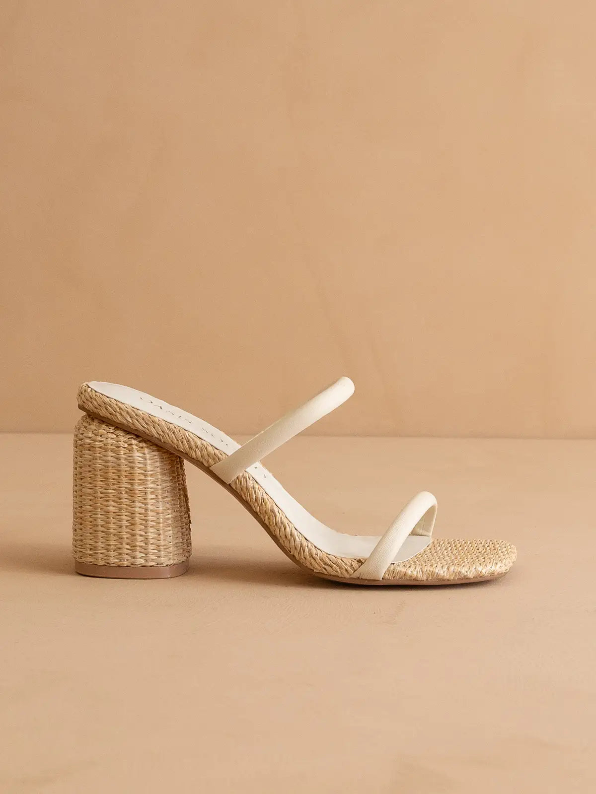 The Margaret Beige | Rattan Heel