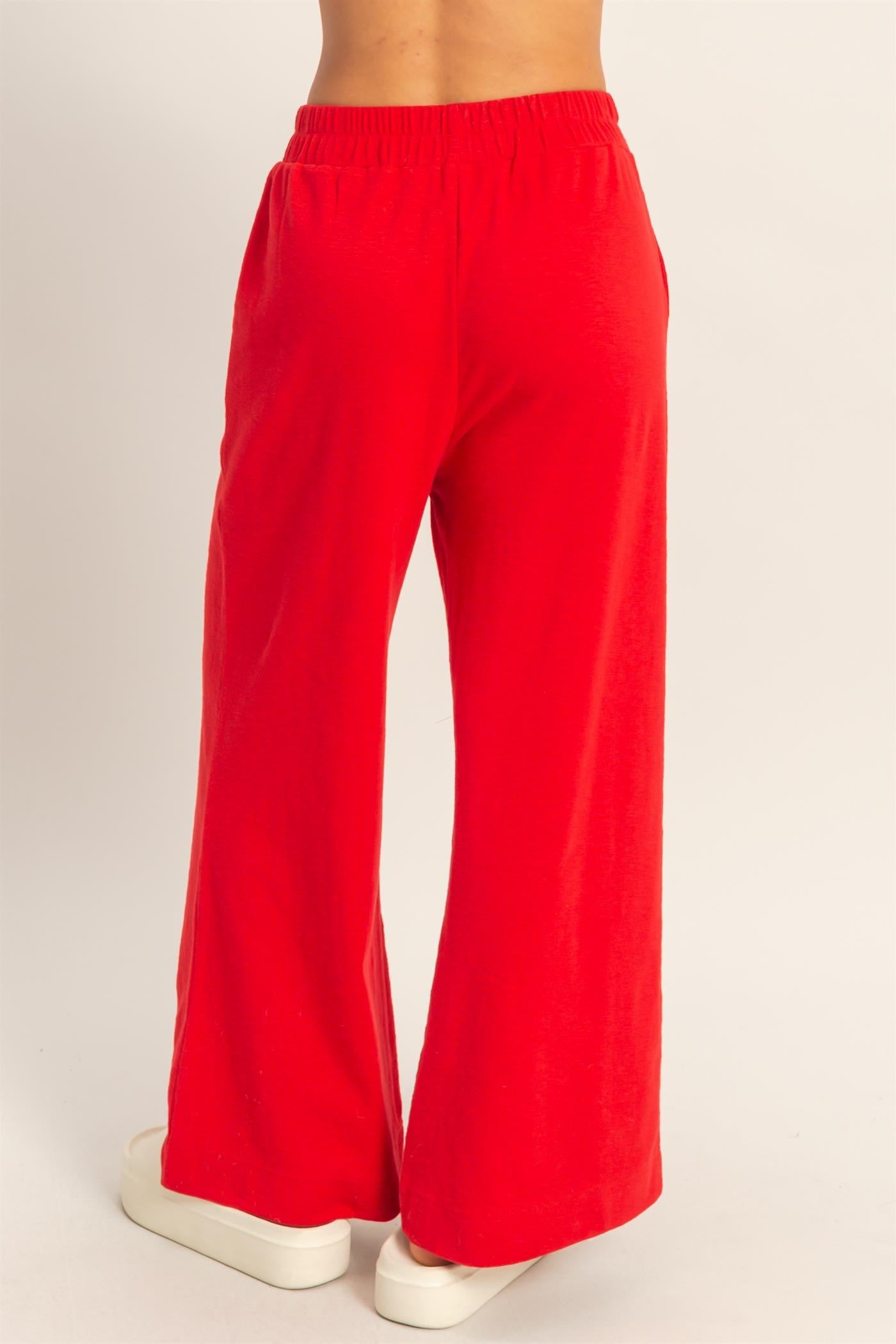 Travel Essential Pants Set In Red