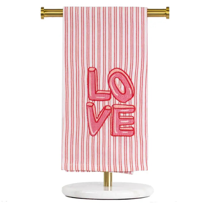 True Love Hand Towel White-Pink-Red 20x28