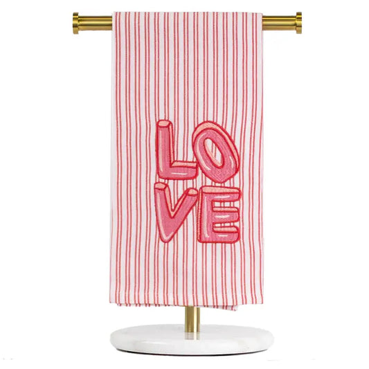 True Love Hand Towel White-Pink-Red 20x28